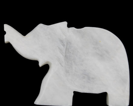 White Jade hand-carved Elephant platter 152*102*21mm 419g in sunlight - Rocks and Things Store