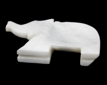 White Jade hand-carved Elephant platter 152*102*21mm 419g in sunlight - Rocks and Things Store