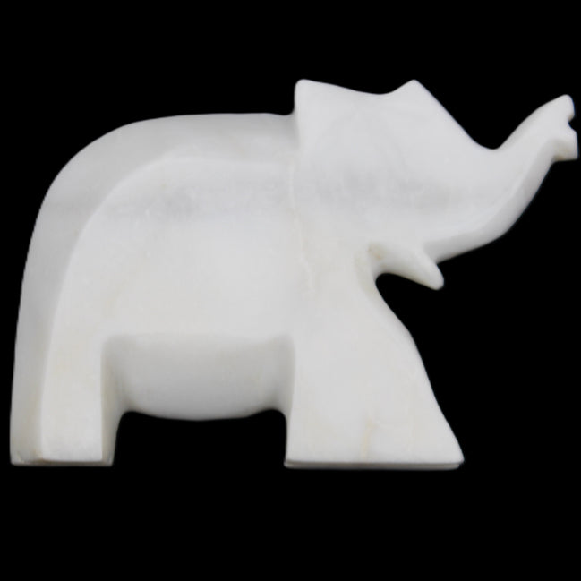 White Jade hand-carved Elephant platter 146*100*25mm 500g in sunlight - Rocks and Things Store