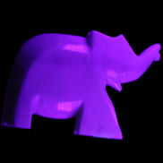White Jade hand-carved Elephant platter 146*100*25mm 500g in UV light - Rocks and Things Store