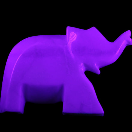 White Jade hand-carved Elephant platter 146*100*25mm 500g in UV light - Rocks and Things Store