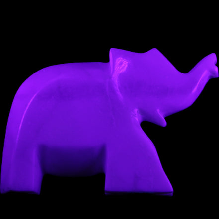 White Jade hand-carved Elephant platter 146*100*25mm 500g in UV light - Rocks and Things Store