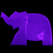 White Jade hand-carved Elephant platter 146*100*25mm 500g in UV light - Rocks and Things Store
