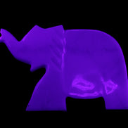 White Jade hand-carved Elephant platter 146*100*25mm 500g in UV light - Rocks and Things Store