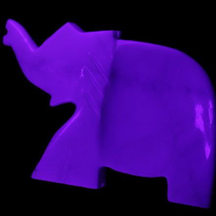White Jade hand-carved Elephant platter 146*100*25mm 500g in UV light - Rocks and Things Store