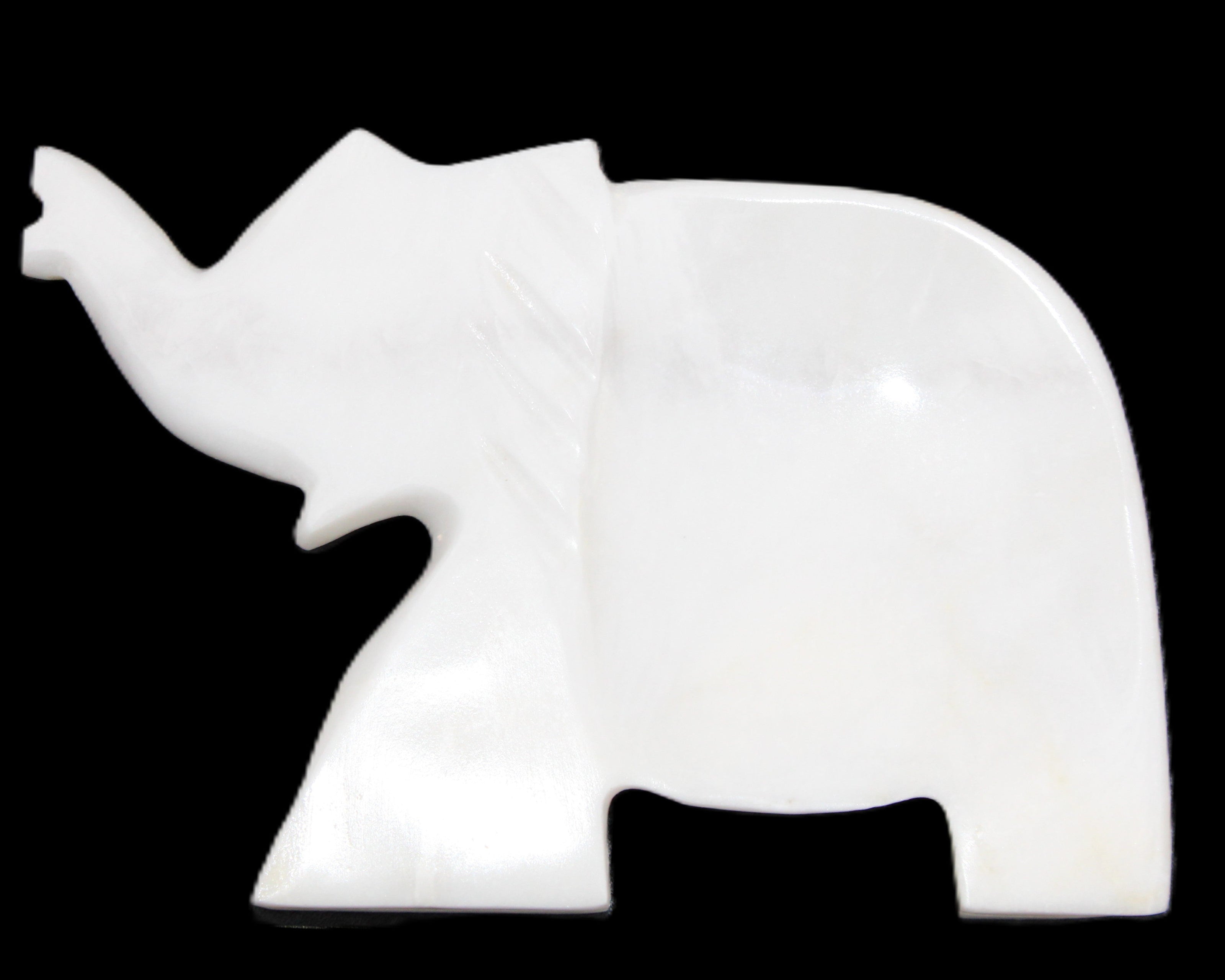 White Jade hand-carved Elephant platter 146*100*25mm 500g in sunlight - Rocks and Things Store