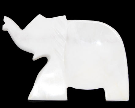 White Jade hand-carved Elephant platter 146*100*25mm 500g in sunlight - Rocks and Things Store