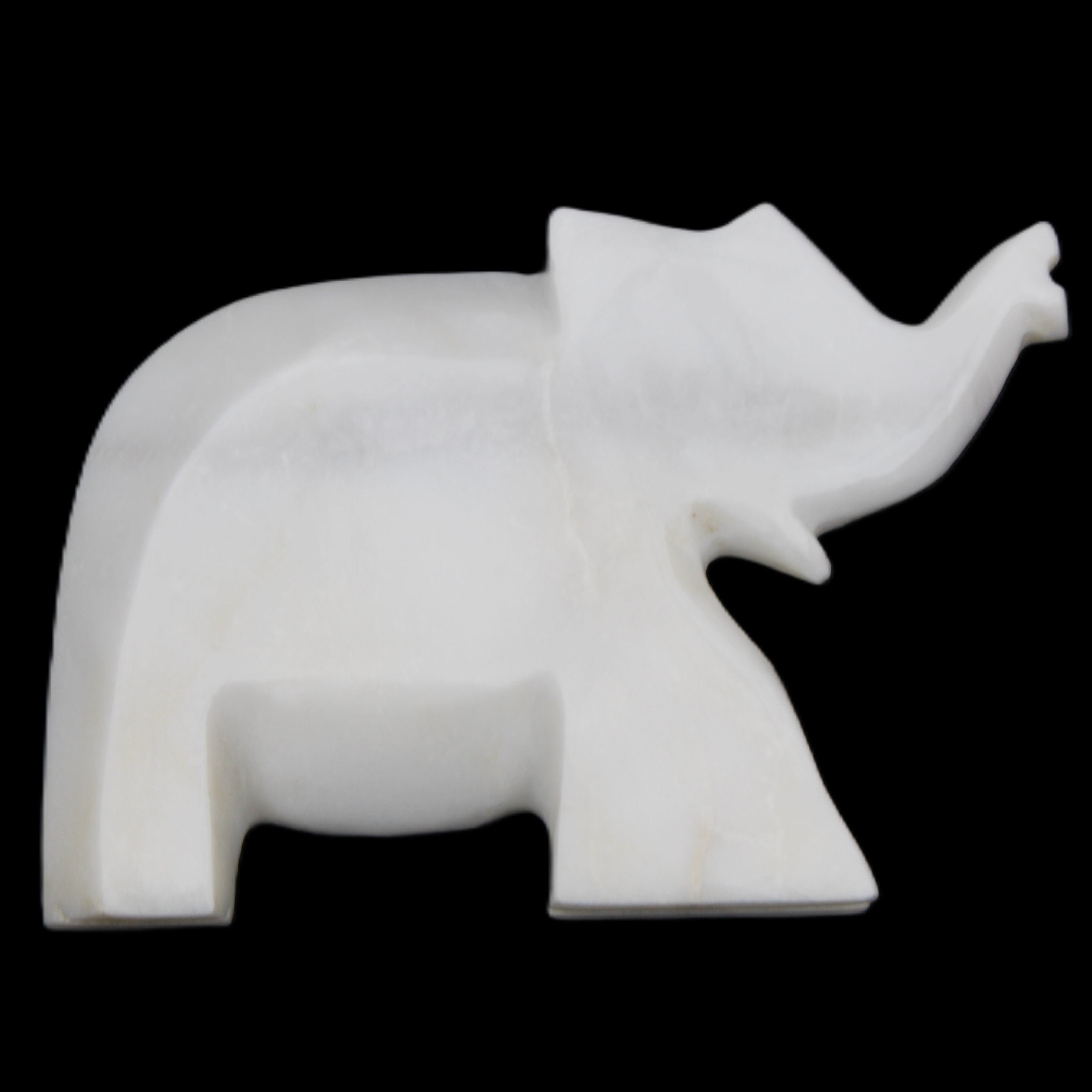 White Jade hand-carved Elephant platter 146*100*25mm 500g in sunlight - Rocks and Things Store