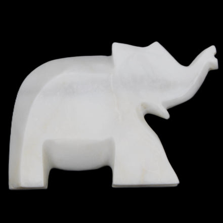 White Jade hand-carved Elephant platter 146*100*25mm 500g in sunlight - Rocks and Things Store