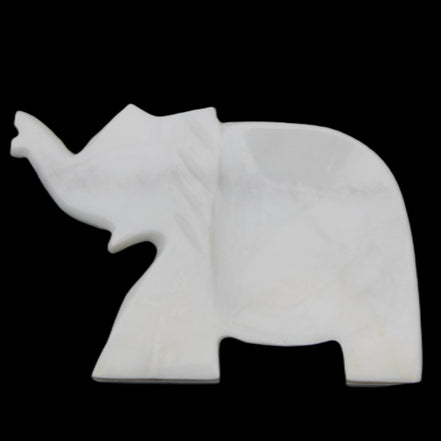 White Jade hand-carved Elephant platter 146*100*25mm 500g in sunlight - Rocks and Things Store