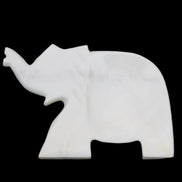 White Jade hand-carved Elephant platter 146*100*25mm 500g in sunlight - Rocks and Things Store