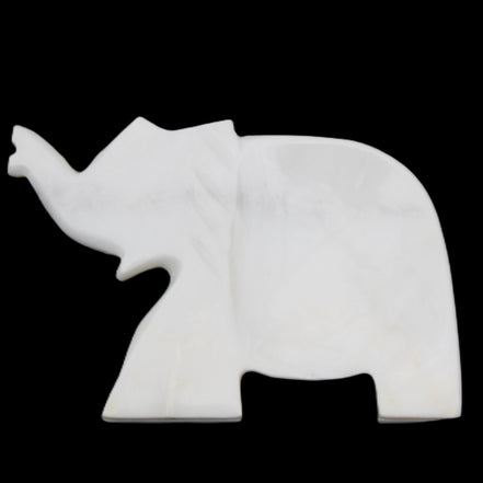 White Jade hand-carved Elephant platter 146*100*25mm 500g in sunlight - Rocks and Things Store