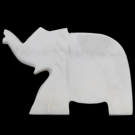 White Jade hand-carved Elephant platter 146*100*25mm 500g in sunlight - Rocks and Things Store