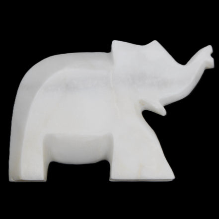 White Jade hand-carved Elephant platter 146*100*25mm 500g in sunlight - Rocks and Things Store
