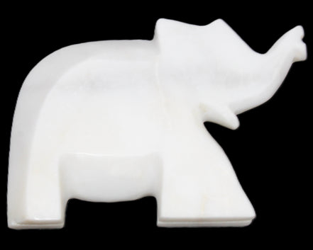 White Jade hand-carved Elephant platter 146*100*25mm 500g in sunlight - Rocks and Things Store