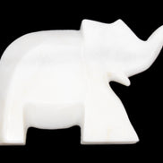 White Jade hand-carved Elephant platter 146*100*25mm 500g in sunlight - Rocks and Things Store