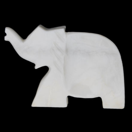 White Jade hand-carved Elephant platter 146*100*25mm 500g in sunlight - Rocks and Things Store