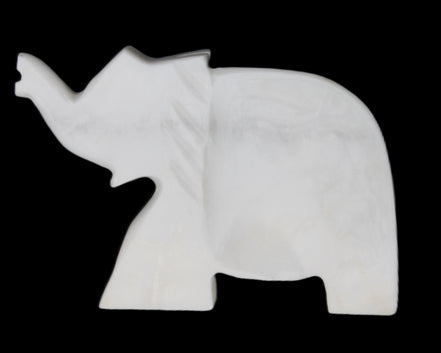 White Jade hand-carved Elephant platter 146*100*25mm 500g in sunlight - Rocks and Things Store