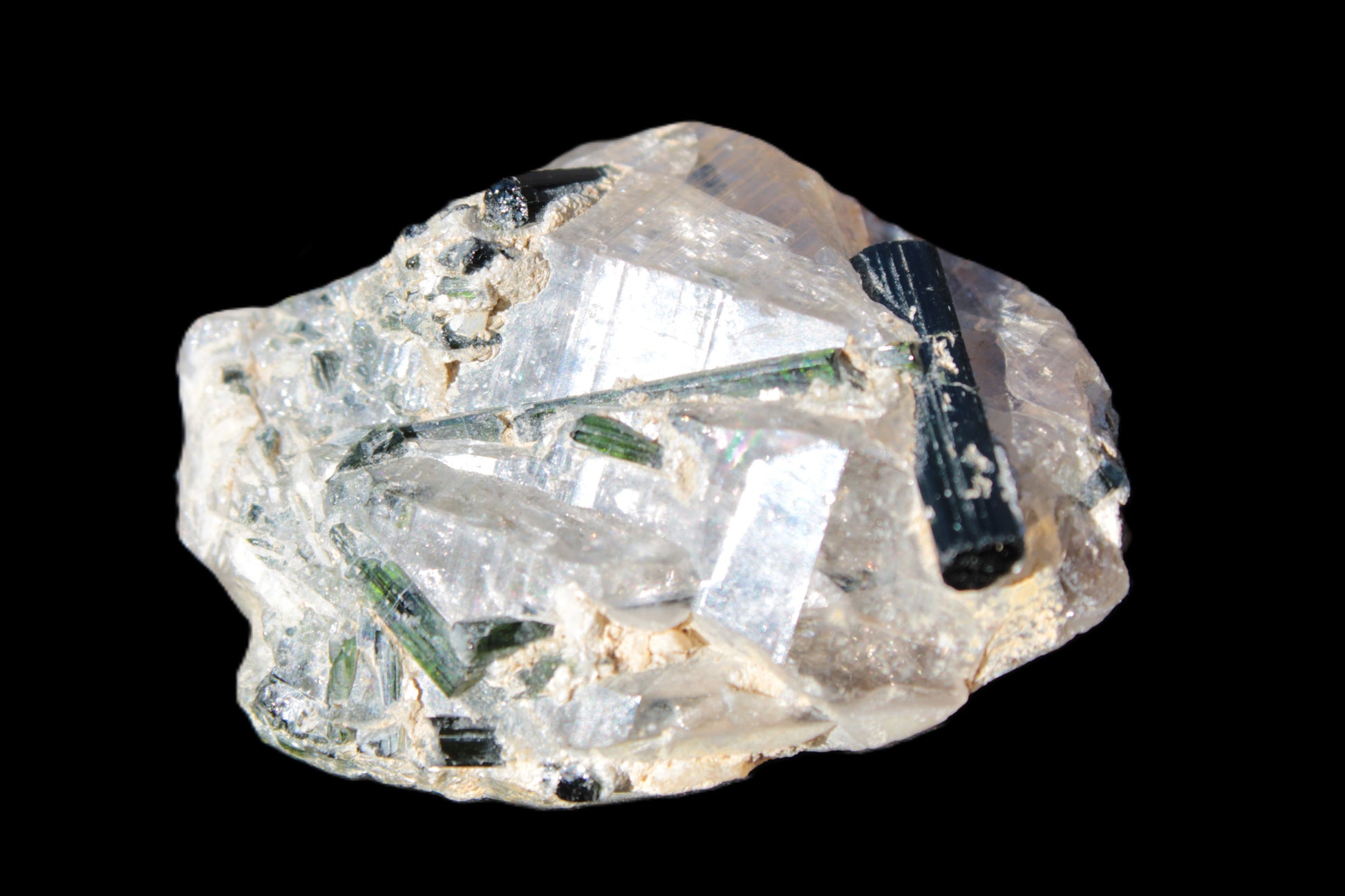 Green Tourmaline crystals on Clear Quartz from Skardu, Pakistan 70g Rocks and Things