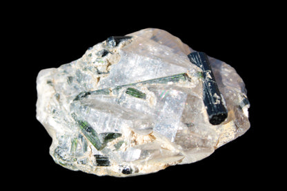 Green Tourmaline crystals on Clear Quartz from Skardu, Pakistan 70g Rocks and Things