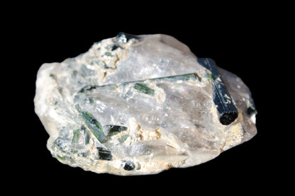 Green Tourmaline crystals on Clear Quartz from Skardu, Pakistan 70g Rocks and Things