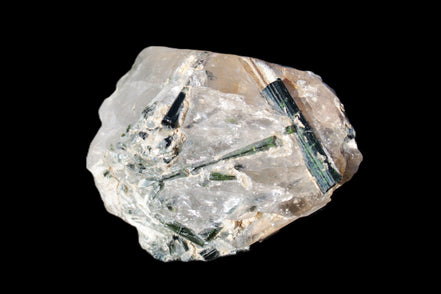 Green Tourmaline crystals on Clear Quartz from Skardu, Pakistan 70g Rocks and Things
