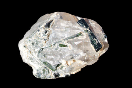 Green Tourmaline crystals on Clear Quartz from Skardu, Pakistan 70g Rocks and Things