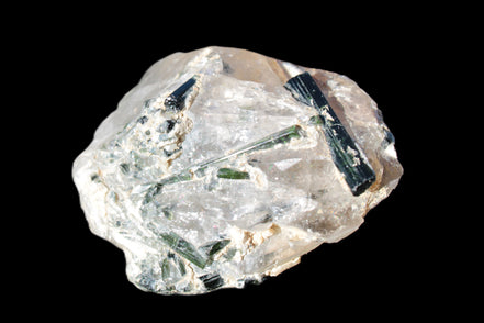 Green Tourmaline crystals on Clear Quartz from Skardu, Pakistan 70g Rocks and Things