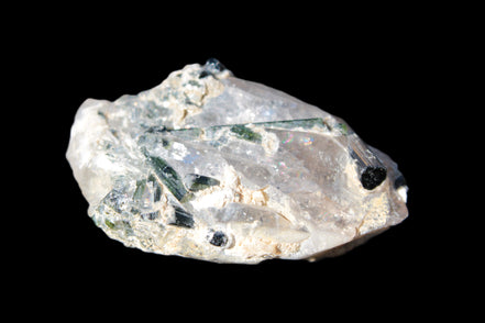 Green Tourmaline crystals on Clear Quartz from Skardu, Pakistan 70g Rocks and Things