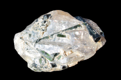 Green Tourmaline crystals on Clear Quartz from Skardu, Pakistan 70g Rocks and Things