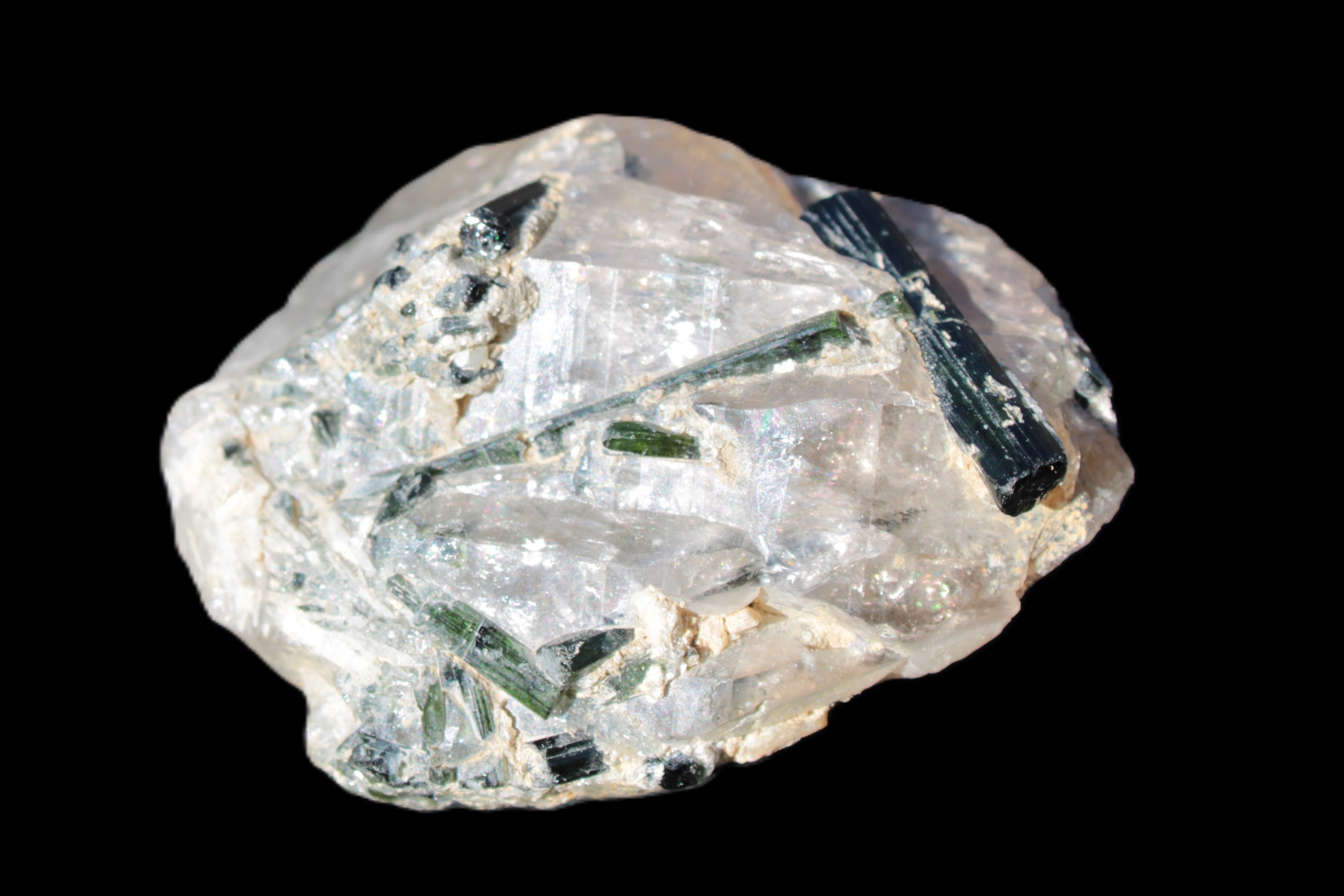 Green Tourmaline crystals on Clear Quartz from Skardu, Pakistan 70g Rocks and Things