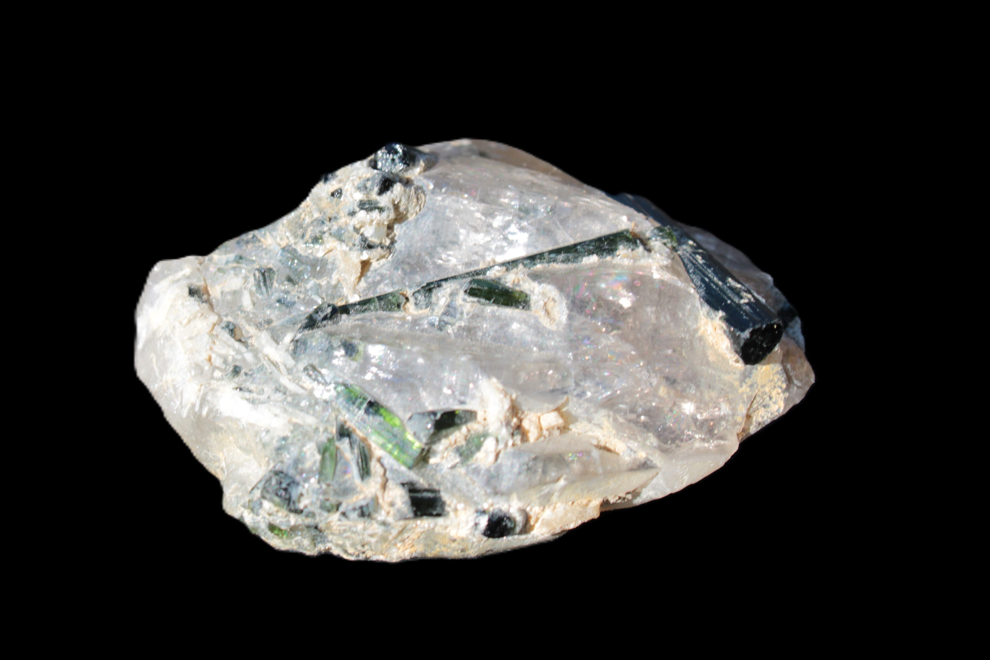 Green Tourmaline crystals on Clear Quartz from Skardu, Pakistan 70g Rocks and Things