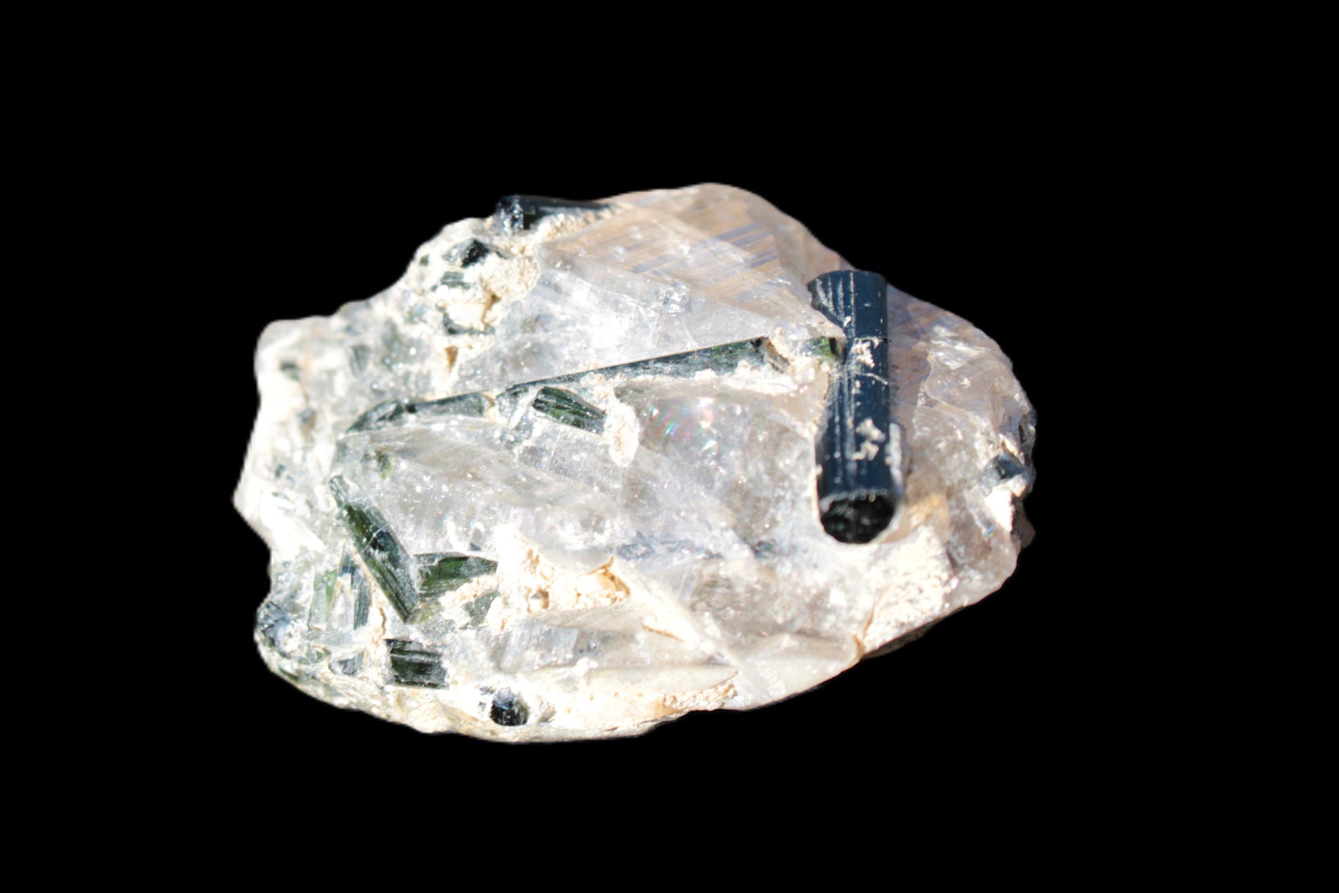 Green Tourmaline crystals on Clear Quartz from Skardu, Pakistan 70g Rocks and Things