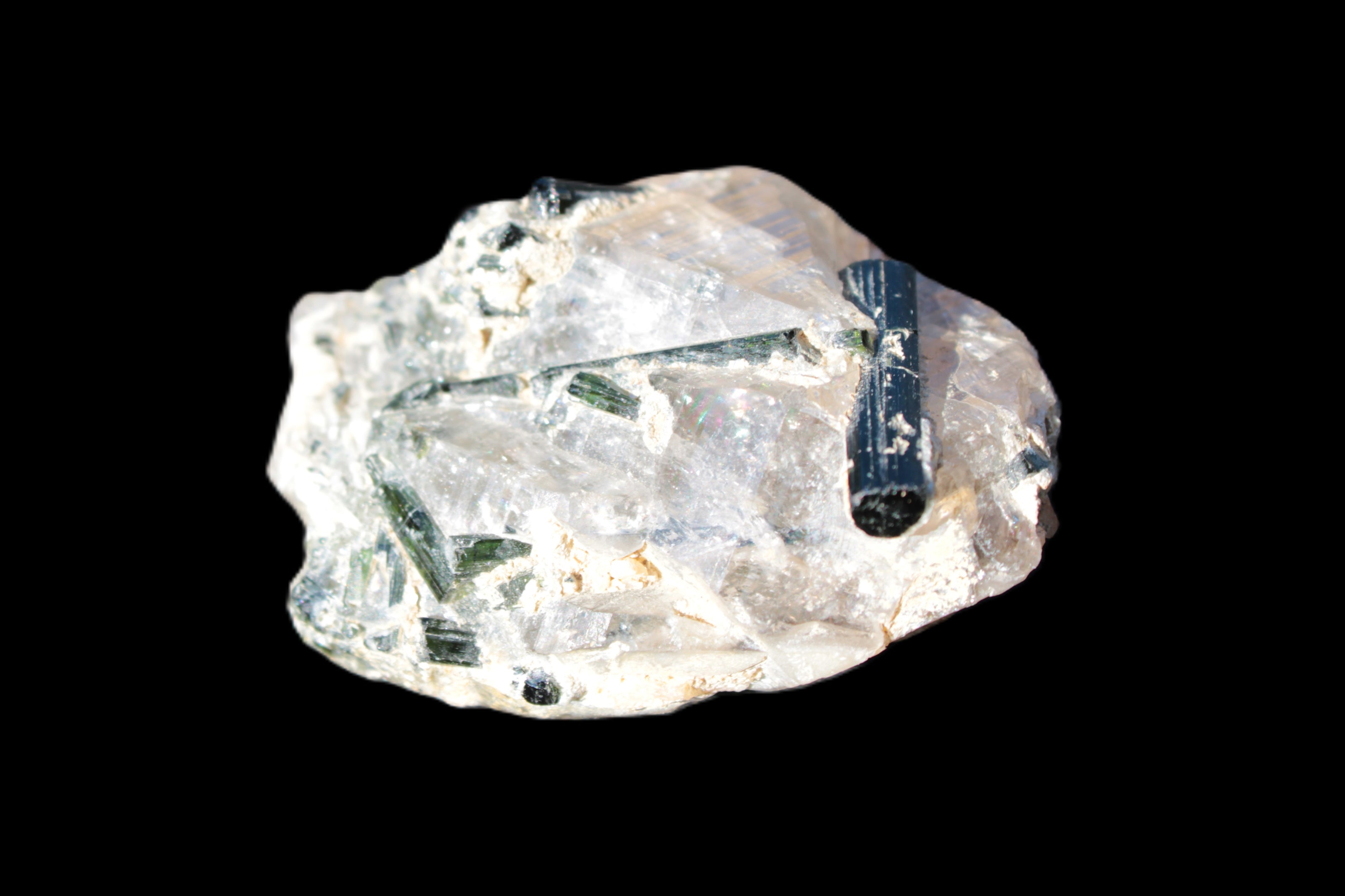 Green Tourmaline crystals on Clear Quartz from Skardu, Pakistan 70g Rocks and Things