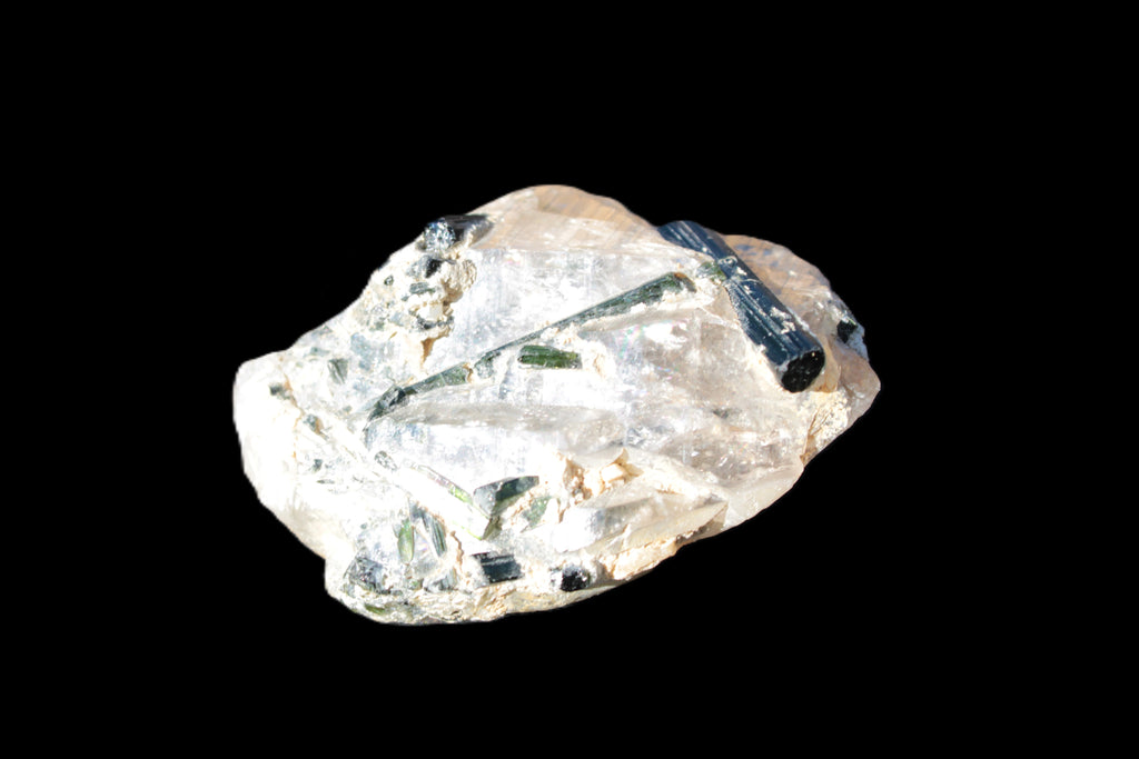 Green Tourmaline crystals on Clear Quartz from Skardu, Pakistan 70g Rocks and Things