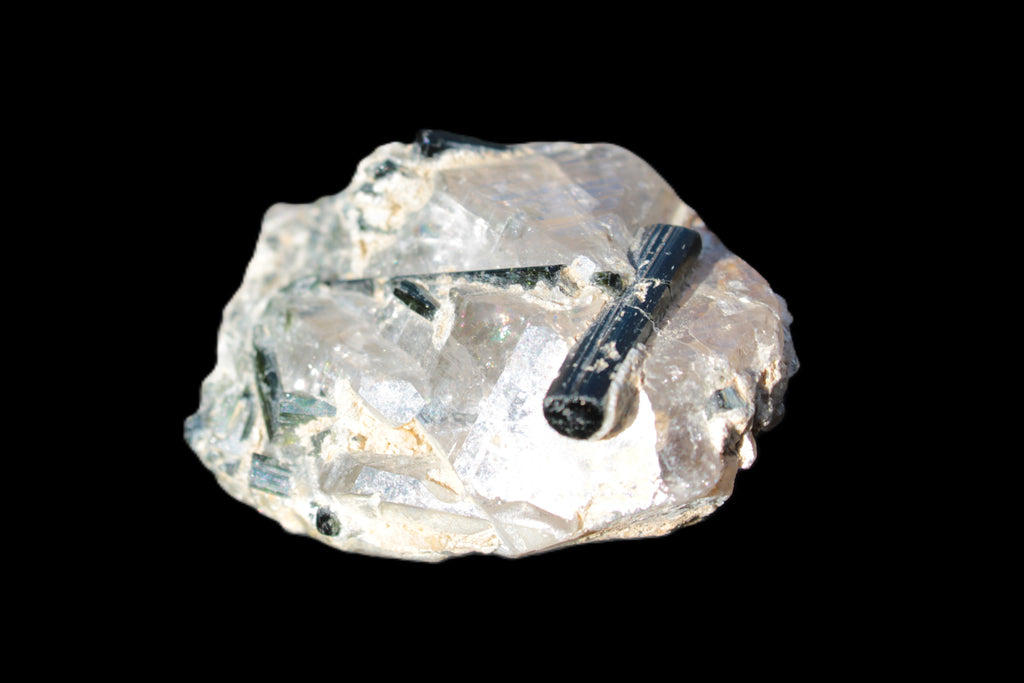 Green Tourmaline crystals on Clear Quartz from Skardu, Pakistan 70g Rocks and Things