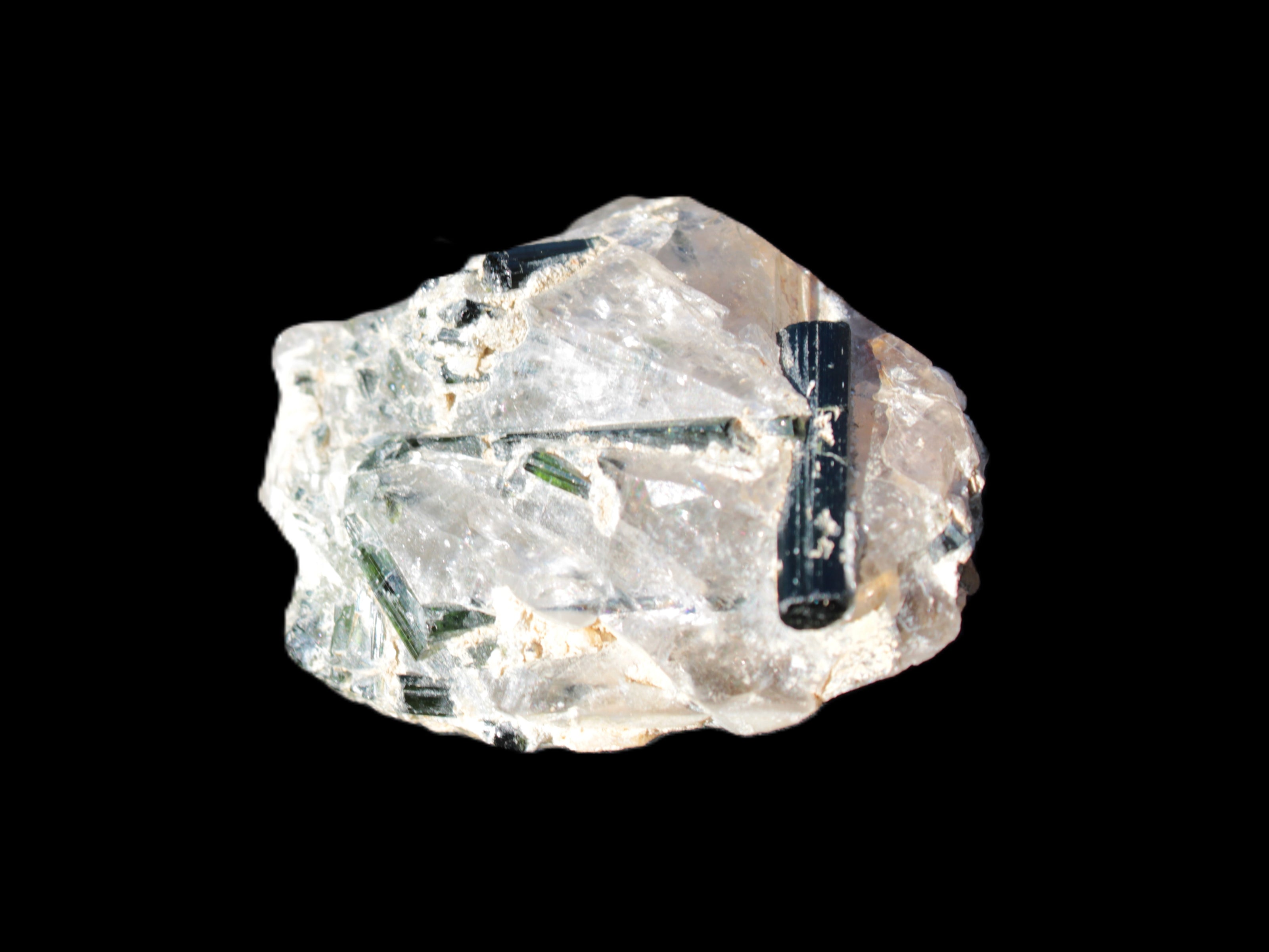 Green Tourmaline crystals on Clear Quartz from Skardu, Pakistan 70g Rocks and Things