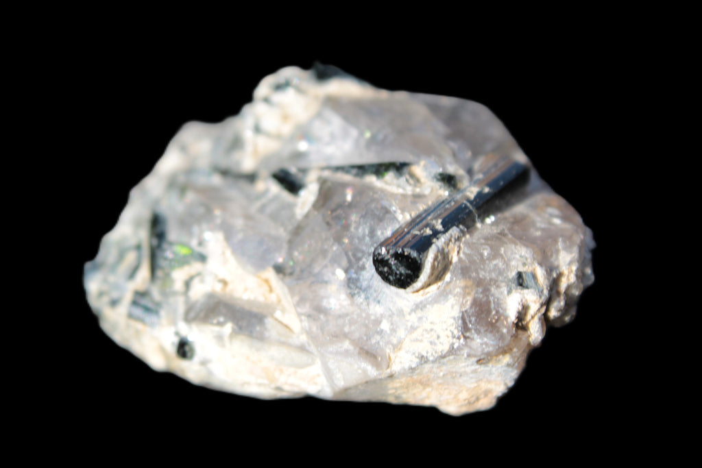 Green Tourmaline crystals on Clear Quartz from Skardu, Pakistan 70g Rocks and Things