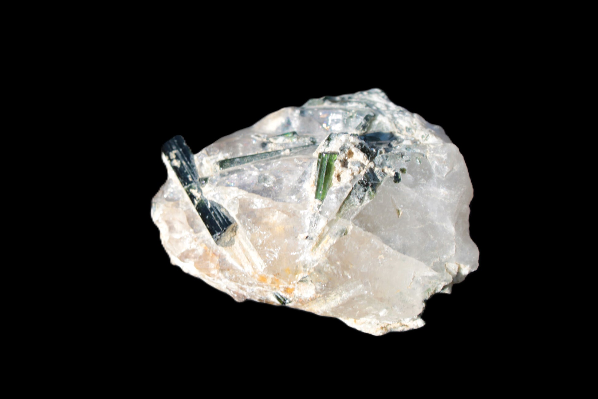 Green Tourmaline crystals on Clear Quartz from Skardu, Pakistan 70g Rocks and Things