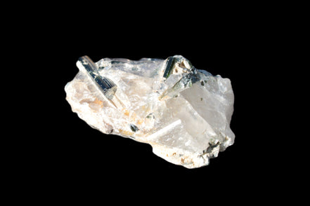 Green Tourmaline crystals on Clear Quartz from Skardu, Pakistan 70g Rocks and Things
