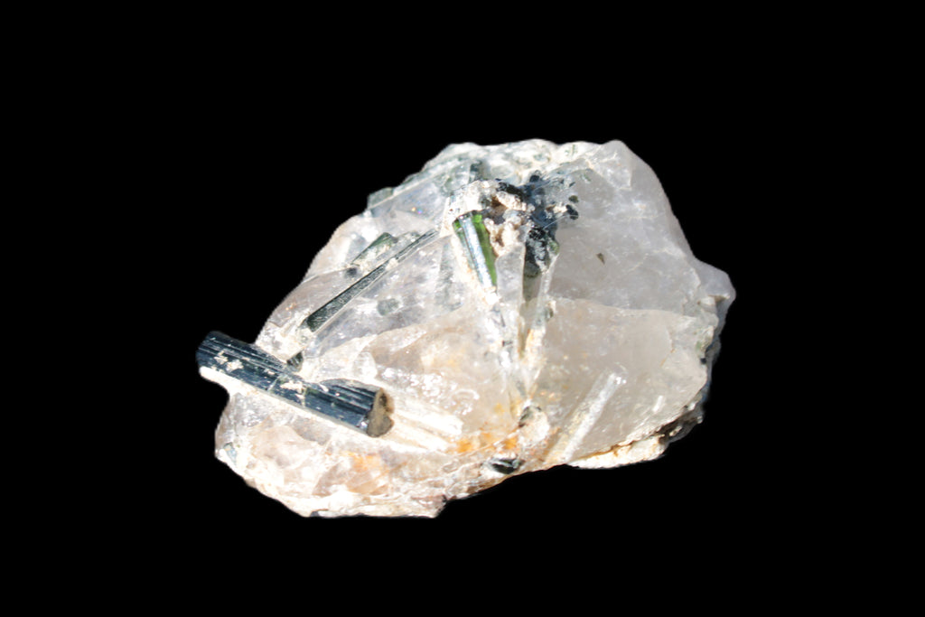 Green Tourmaline crystals on Clear Quartz from Skardu, Pakistan 70g Rocks and Things