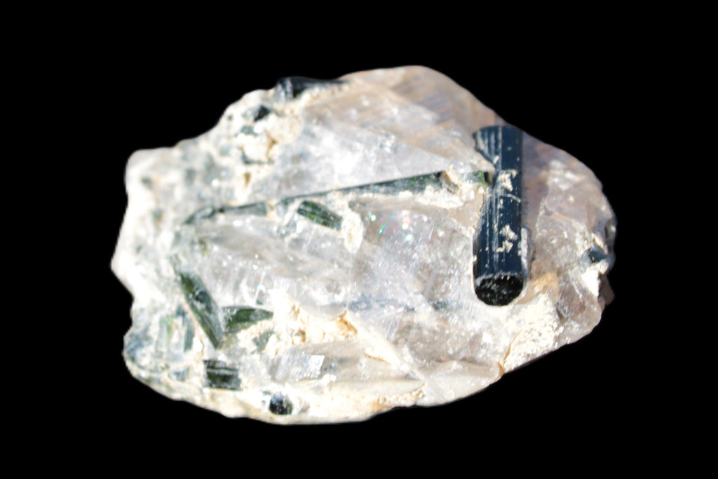 Green Tourmaline crystals on Clear Quartz from Skardu, Pakistan 70g Rocks and Things