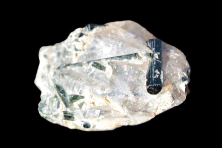 Green Tourmaline crystals on Clear Quartz from Skardu, Pakistan 70g Rocks and Things