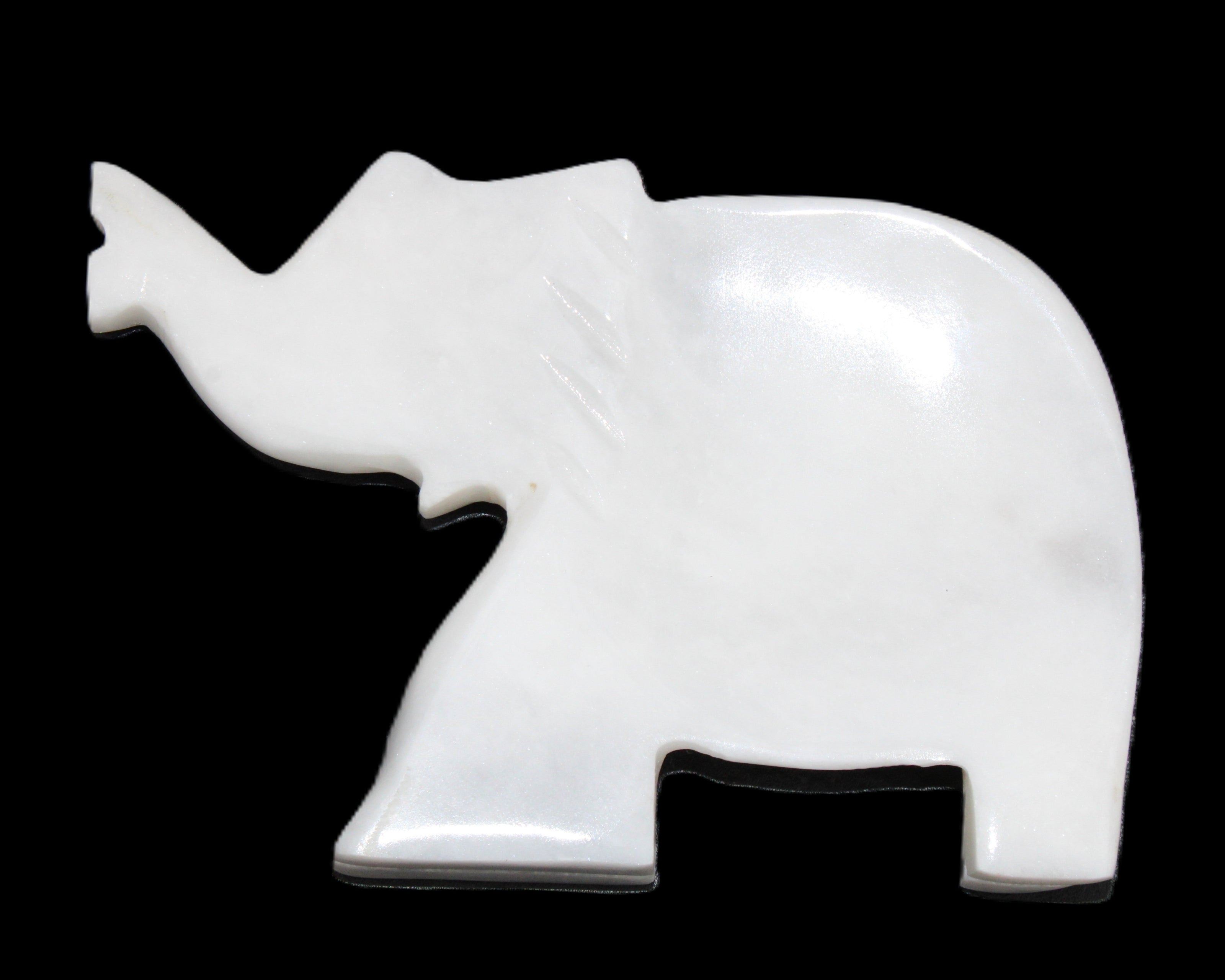 White Jade hand-carved Elephant platter 149*100*24mm 458g in sunlight - Rocks and Things Store