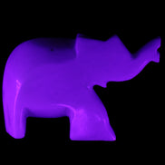 White Jade hand-carved Elephant platter 149*100*24mm 458g in UV light - Rocks and Things Store