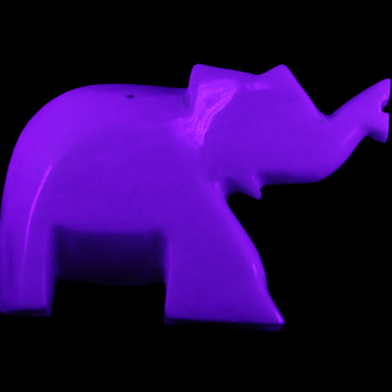 White Jade hand-carved Elephant platter 149*100*24mm 458g in UV light - Rocks and Things Store