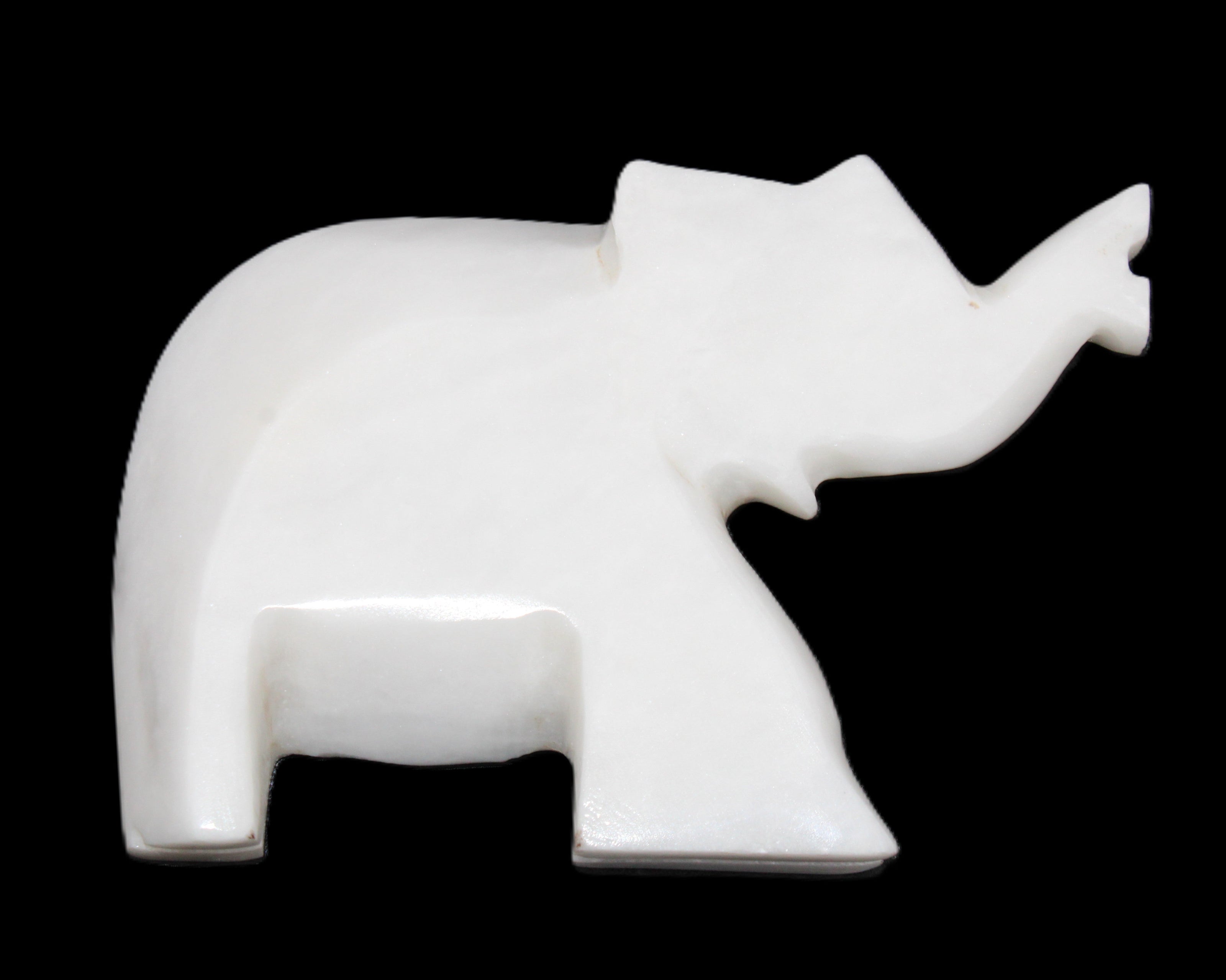 White Jade hand-carved Elephant platter 149*100*24mm 458g in sunlight - Rocks and Things Store