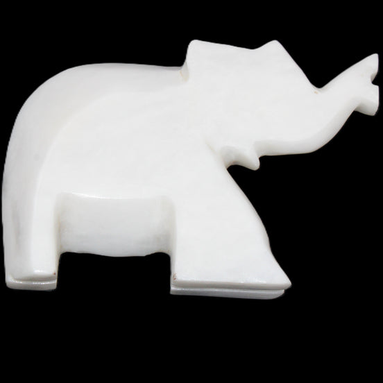 White Jade hand-carved Elephant platter 149*100*24mm 458g in sunlight - Rocks and Things Store