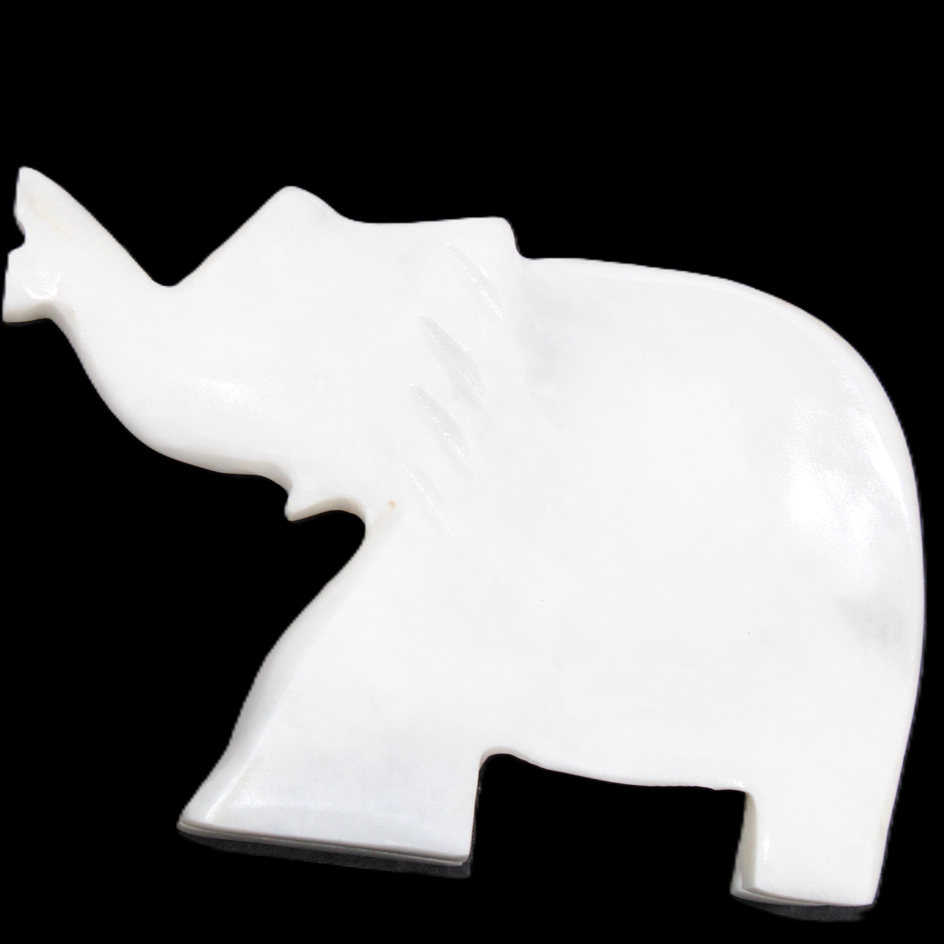White Jade hand-carved Elephant platter 149*100*24mm 458g in sunlight - Rocks and Things Store