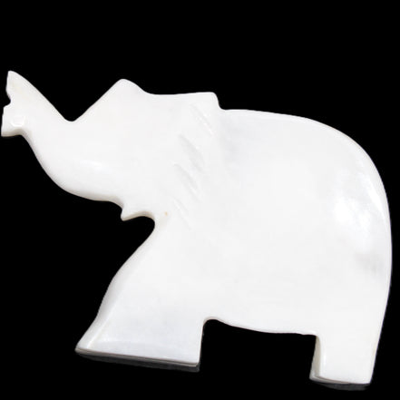 White Jade hand-carved Elephant platter 149*100*24mm 458g in sunlight - Rocks and Things Store